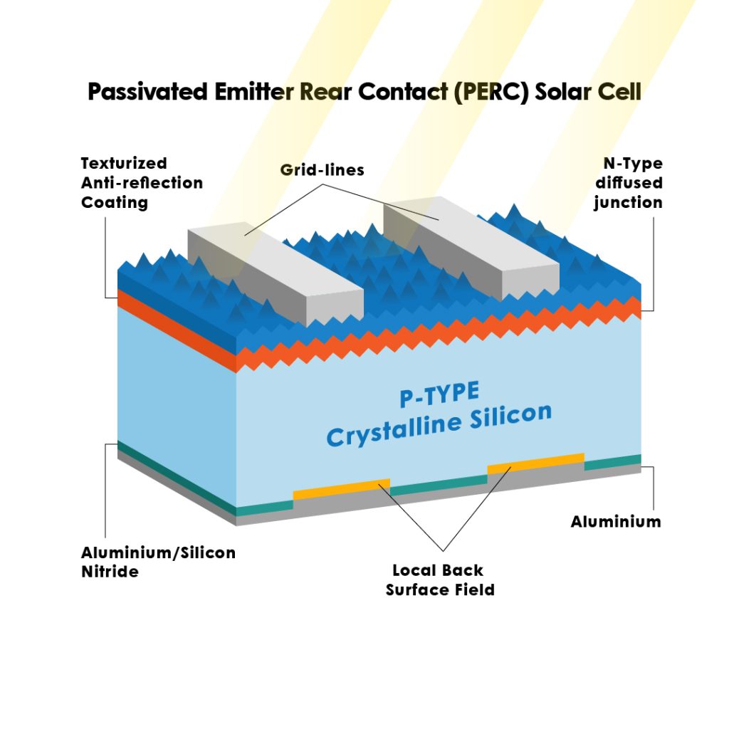 Solar cell cross cut diagram